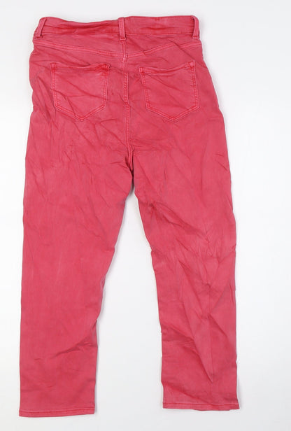 Womens UK Size 10 Marks and Spencer Regular Fit Cropped Red Jeans