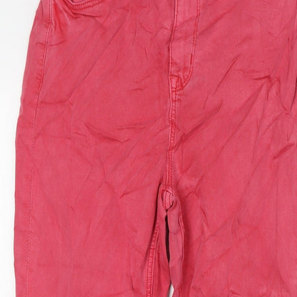 Womens UK Size 10 Marks and Spencer Regular Fit Cropped Red Jeans