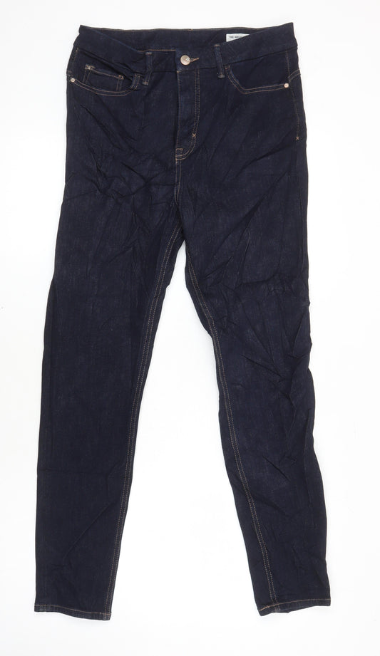 M&S Womens Blue Cotton Skinny Jeans Size 12 L28 in Regular