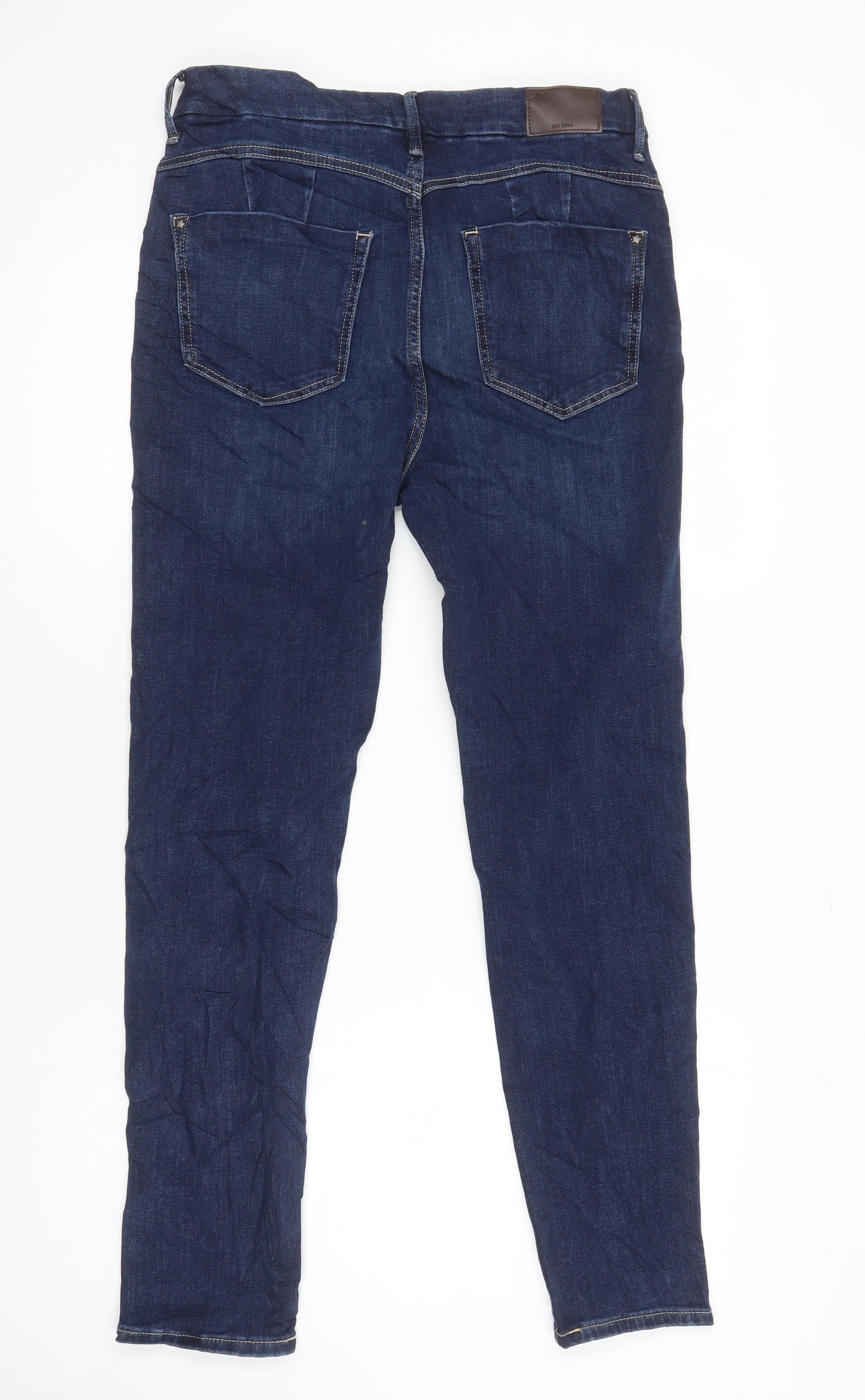 M&S Womens Blue Cotton Skinny Jeans Size 12 L28 in Regular