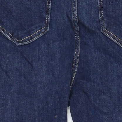 M&S Womens Blue Cotton Skinny Jeans Size 12 L28 in Regular