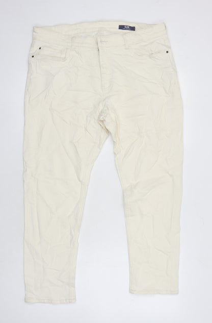 M&S Womens Grey Cotton Skinny Jeans Size 18 L25 in Regular