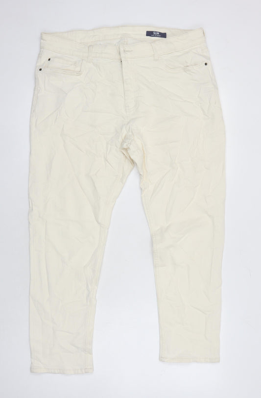 M&S Womens Grey Cotton Skinny Jeans Size 18 L25 in Regular