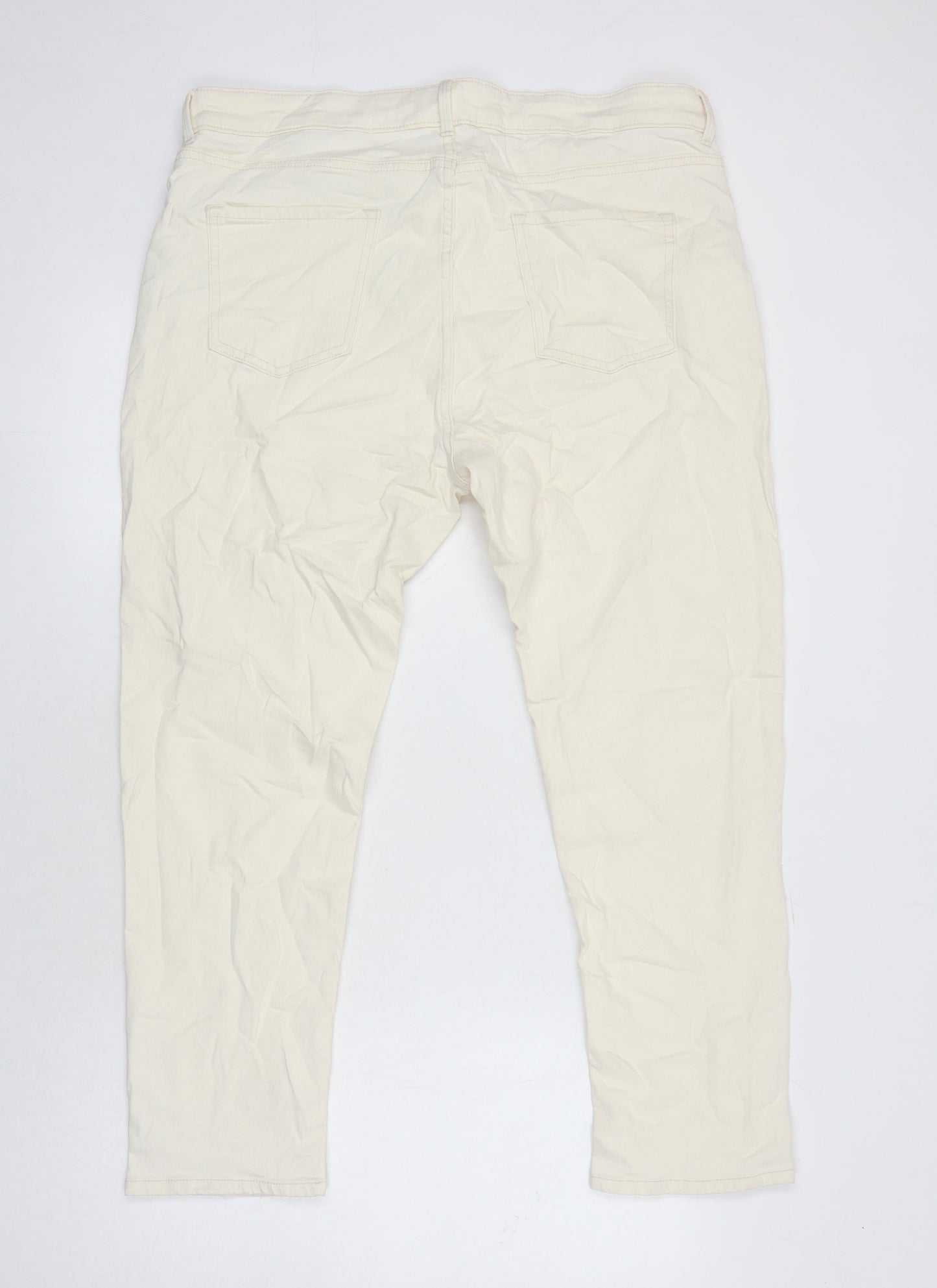 M&S Womens Grey Cotton Skinny Jeans Size 18 L25 in Regular