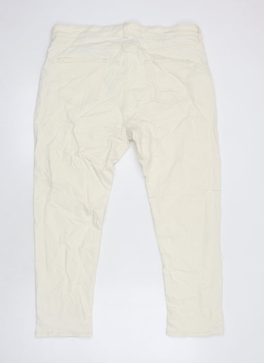 M&S Womens Grey Cotton Skinny Jeans Size 18 L25 in Regular