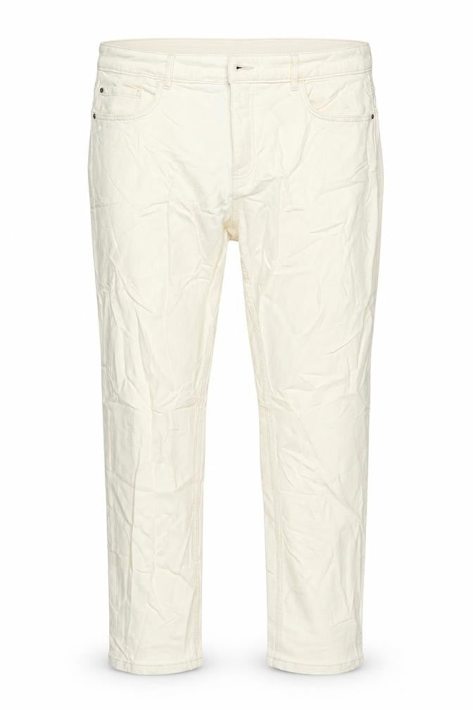 Marks & Spencer Womens Ivory Cotton Straight Jeans Size 18 L27 in Regular