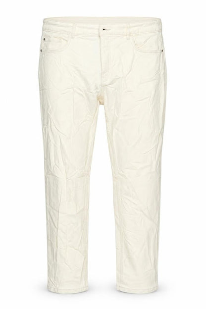 Marks & Spencer Womens Ivory Cotton Straight Jeans Size 18 L27 in Regular