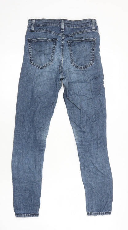 Topshop Womens Blue Cotton Skinny Jeans Size 28 in L26 in Regular