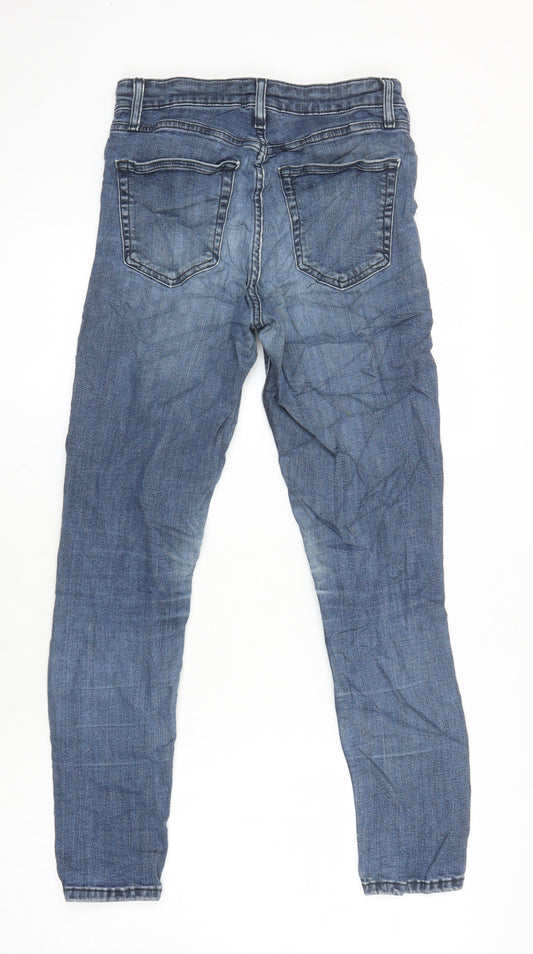 Topshop Womens Blue Cotton Skinny Jeans Size 28 in L26 in Regular