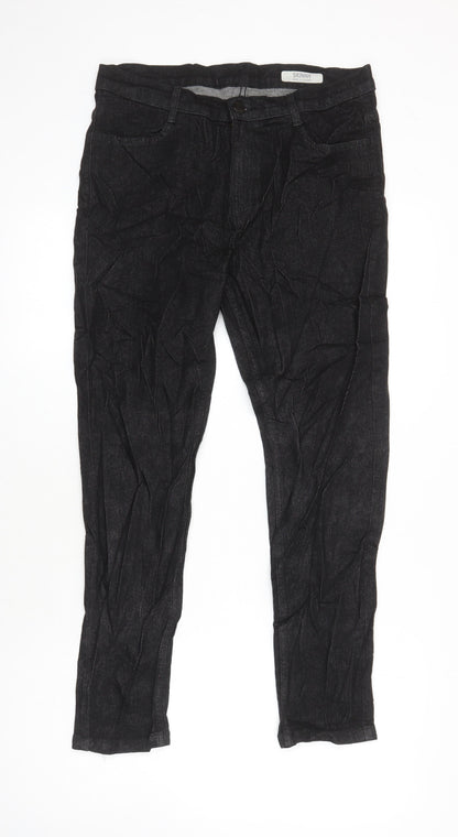 M&S Womens Black Cotton Skinny Jeans Size 12 L26.5 in Regular