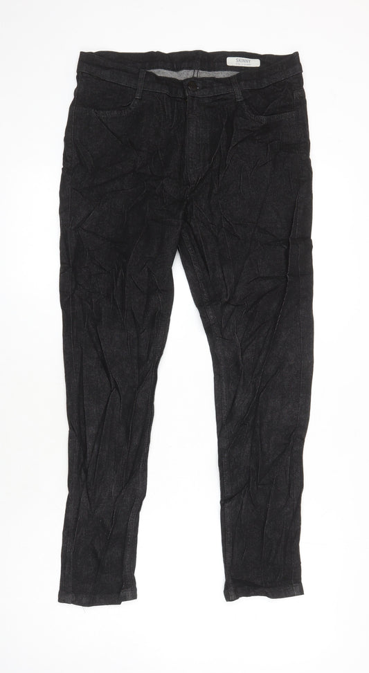 M&S Womens Black Cotton Skinny Jeans Size 12 L26.5 in Regular