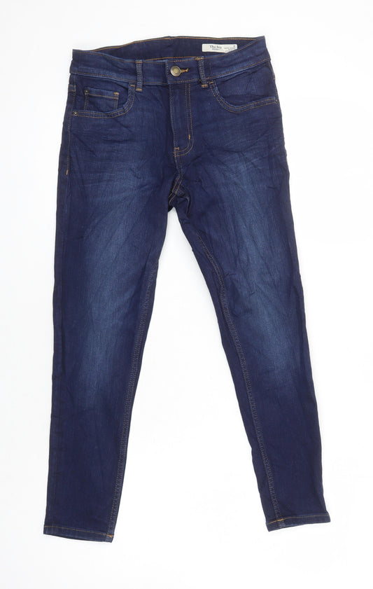 M&S Womens Blue Cotton Skinny Jeans Size 8 L23 in Regular