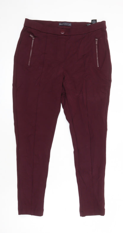 M&S Womens Red Polyester Jegging Jeans Size 12 L25 in Regular
