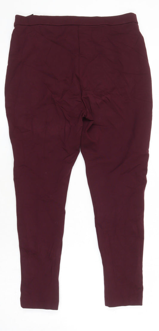 M&S Womens Red Polyester Jegging Jeans Size 12 L25 in Regular