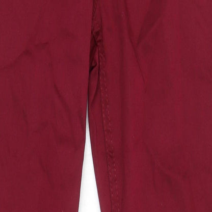 M&S Womens Red Cotton Jegging Jeans Size 6 L29 in Regular - Elasticated Waist