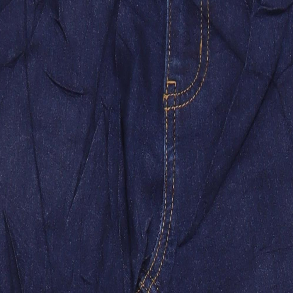 M&S Womens Blue Cotton Tapered Jeans Size 12 L26 in Regular