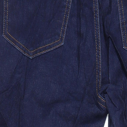 M&S Womens Blue Cotton Tapered Jeans Size 12 L26 in Regular