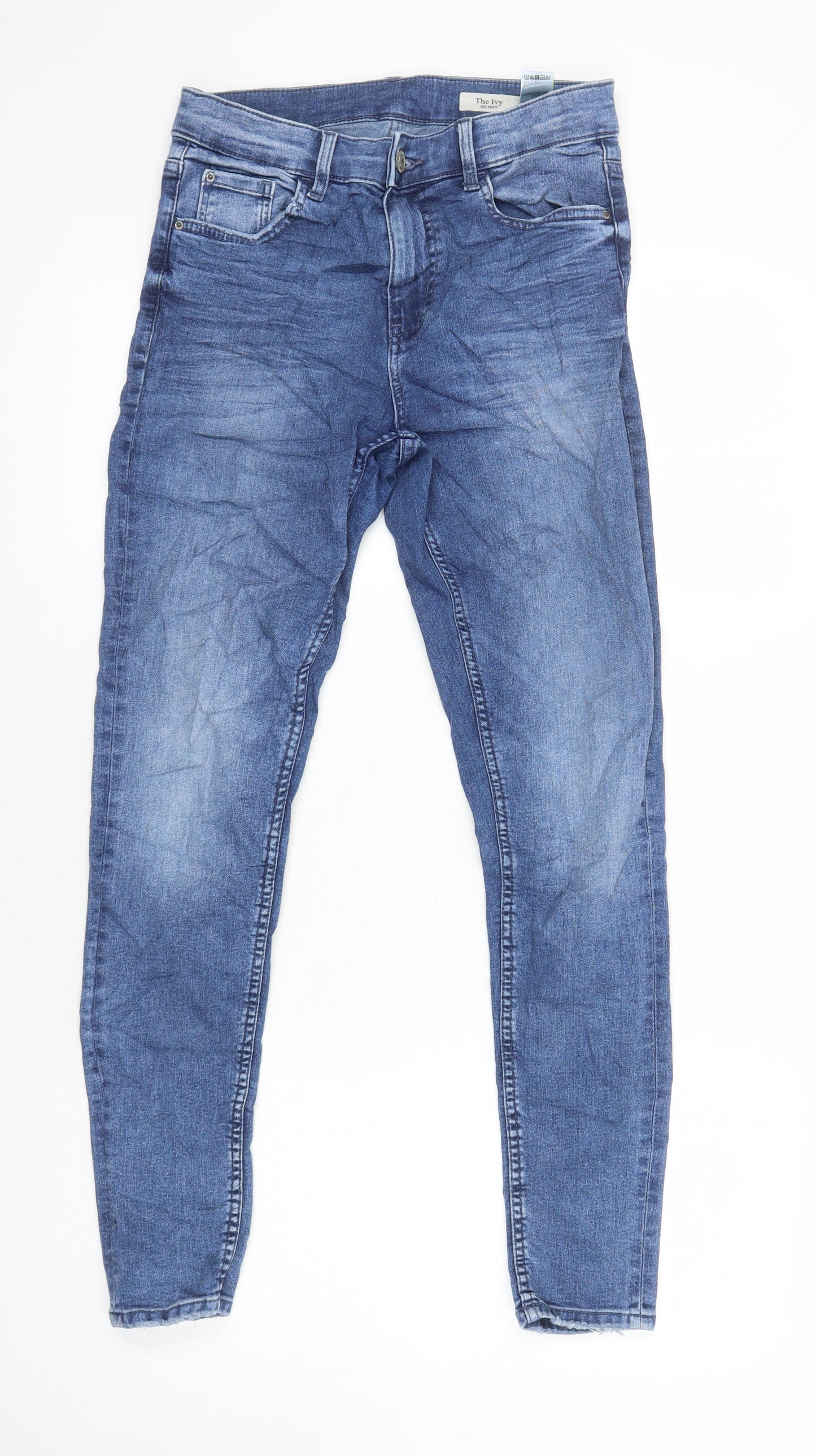 M&S Womens Blue Cotton Skinny Jeans Size 8 L26 in Regular