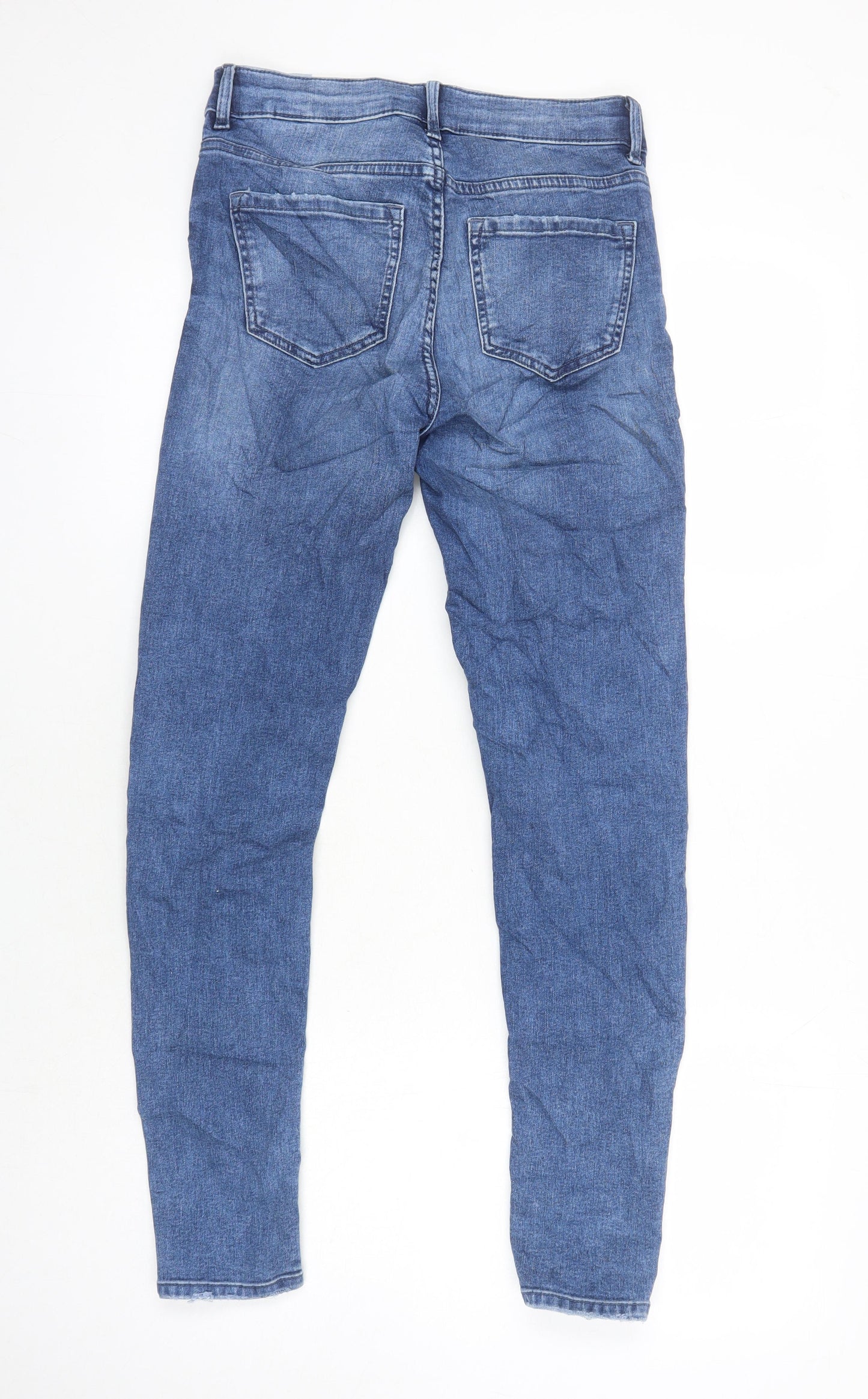 M&S Womens Blue Cotton Skinny Jeans Size 8 L26 in Regular