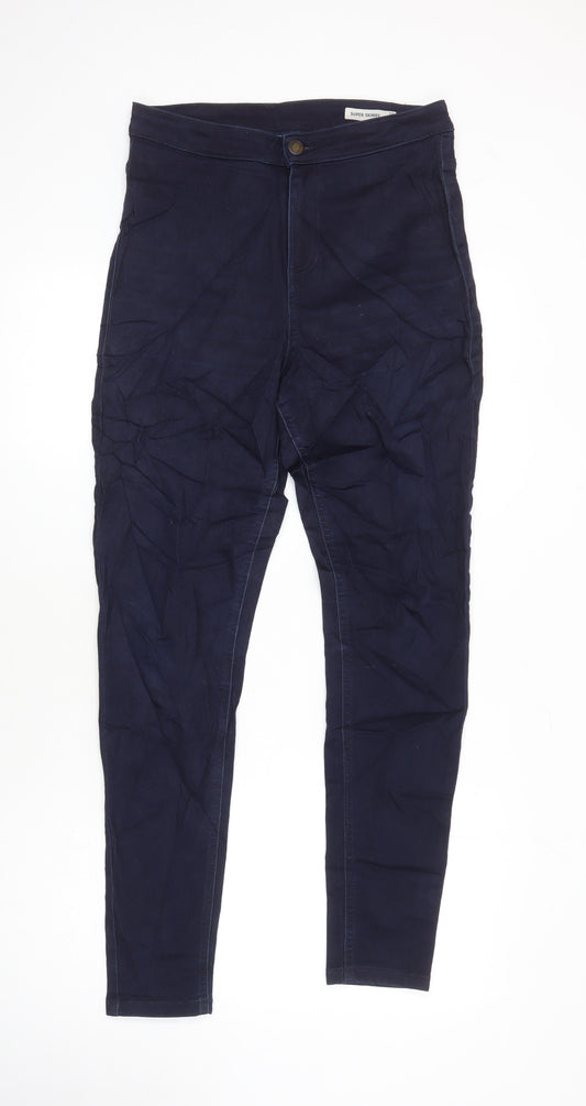 M&S Womens Blue Cotton Skinny Jeans Size 12 L29 in Regular