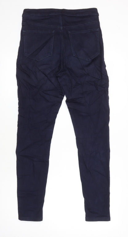 M&S Womens Blue Cotton Skinny Jeans Size 12 L29 in Regular