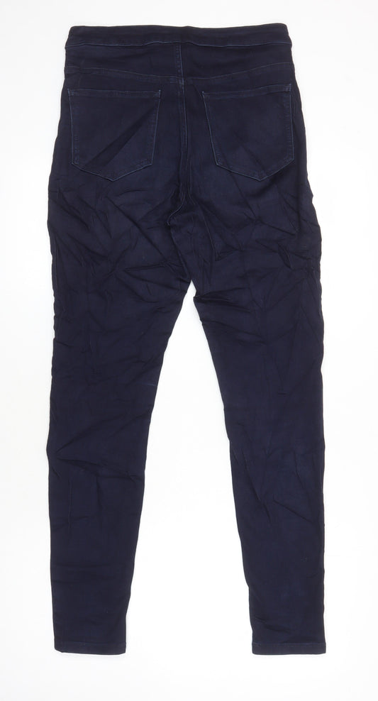 M&S Womens Blue Cotton Skinny Jeans Size 12 L29 in Regular