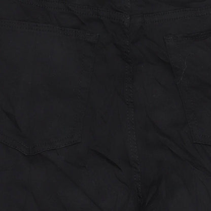 M&S Womens Black Cotton Straight Jeans Size 16 L21 in Regular