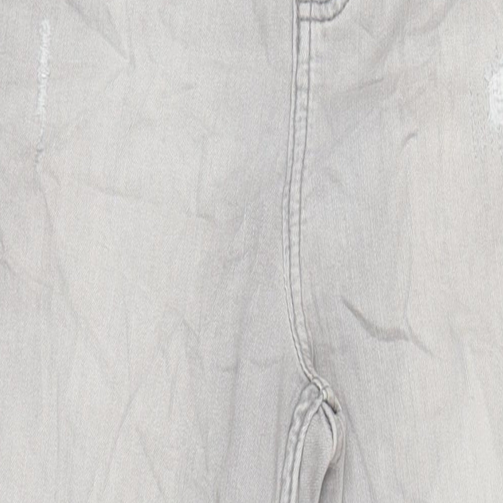 M&S Womens Grey Cotton Skinny Jeans Size 12 L26 in Regular