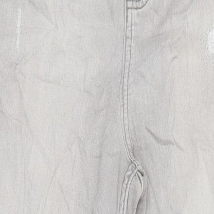 M&S Womens Grey Cotton Skinny Jeans Size 12 L26 in Regular