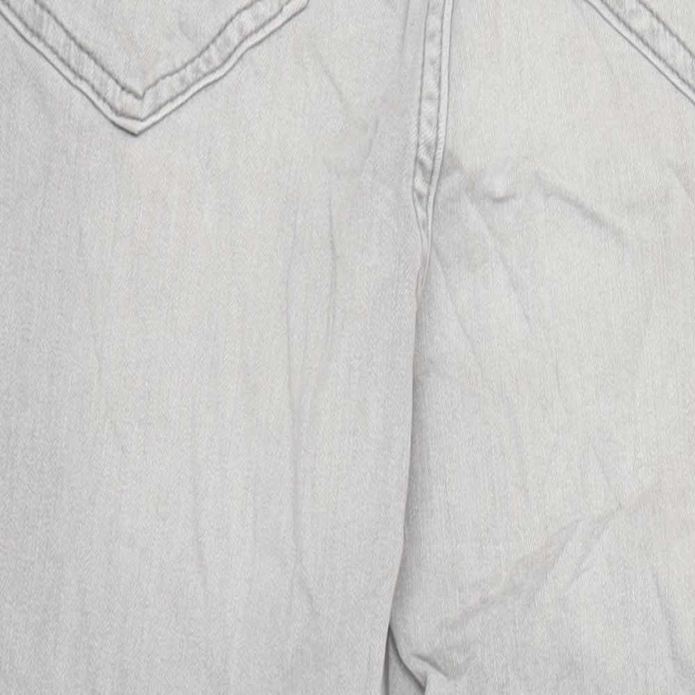 M&S Womens Grey Cotton Skinny Jeans Size 12 L26 in Regular