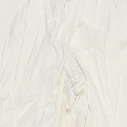 M&S Womens Ivory Cotton Tapered Jeans Size 10 L26 in Regular