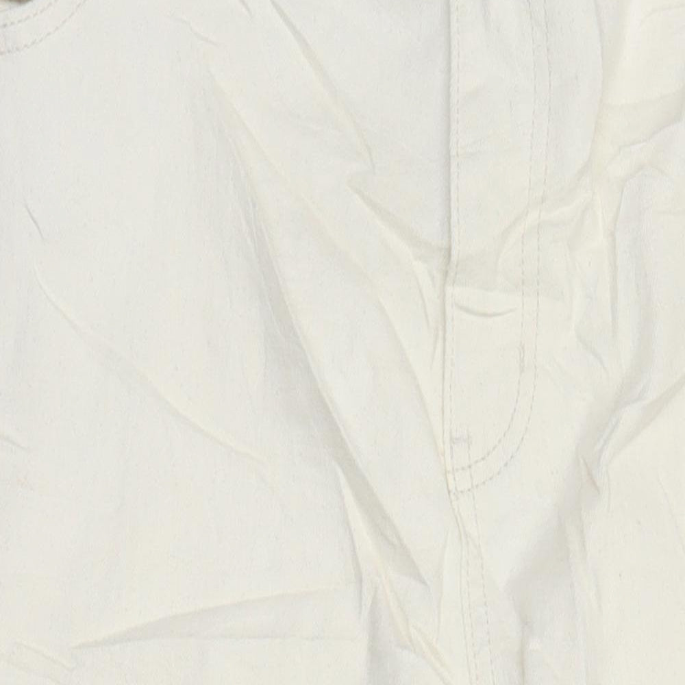 M&S Womens Ivory Cotton Tapered Jeans Size 20 in L24 in Regular