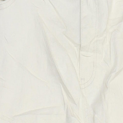 M&S Womens Ivory Cotton Tapered Jeans Size 20 in L24 in Regular