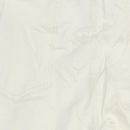 M&S Womens Ivory Cotton Tapered Jeans Size 20 in L24 in Regular