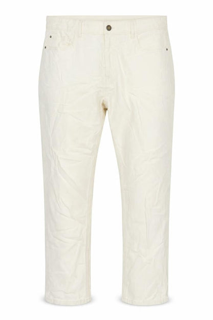 Marks & Spencer Womens Ivory Cotton Tapered Jeans Size 18 L25 in Regular