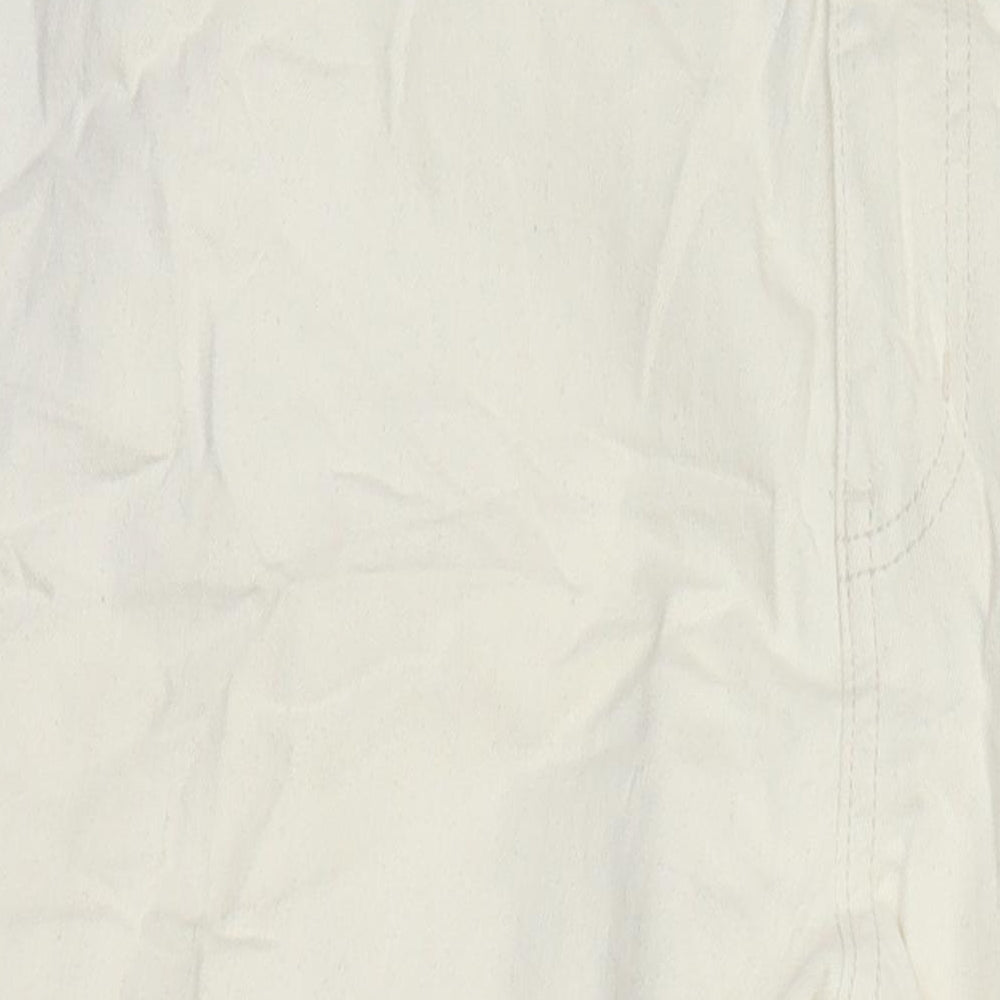 M&S Womens Ivory Cotton Tapered Jeans Size 18 L25 in Regular