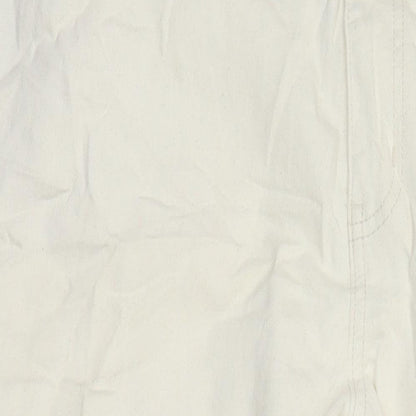 M&S Womens Ivory Cotton Tapered Jeans Size 18 L25 in Regular