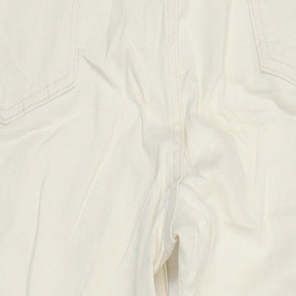 M&S Womens Ivory Cotton Tapered Jeans Size 18 L25 in Regular