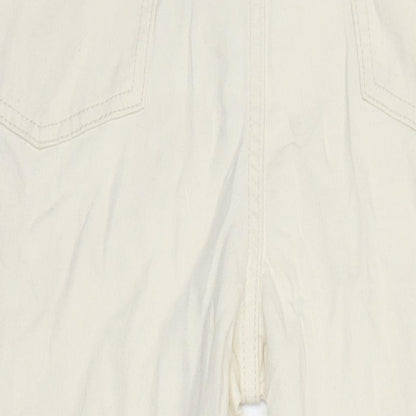M&S Womens Ivory Cotton Tapered Jeans Size 14 L28.5 in Regular