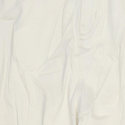 M&S Womens Ivory Cotton Tapered Jeans Size 18 L28.5 in Regular