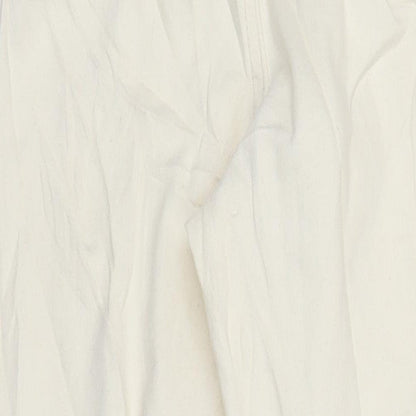 M&S Womens Ivory Cotton Tapered Jeans Size 18 L28.5 in Regular