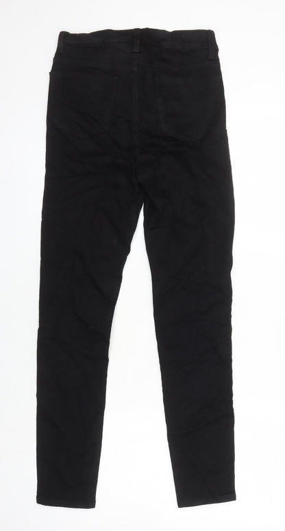 M&S Womens Black Cotton Skinny Jeans Size 6 L28 in Regular