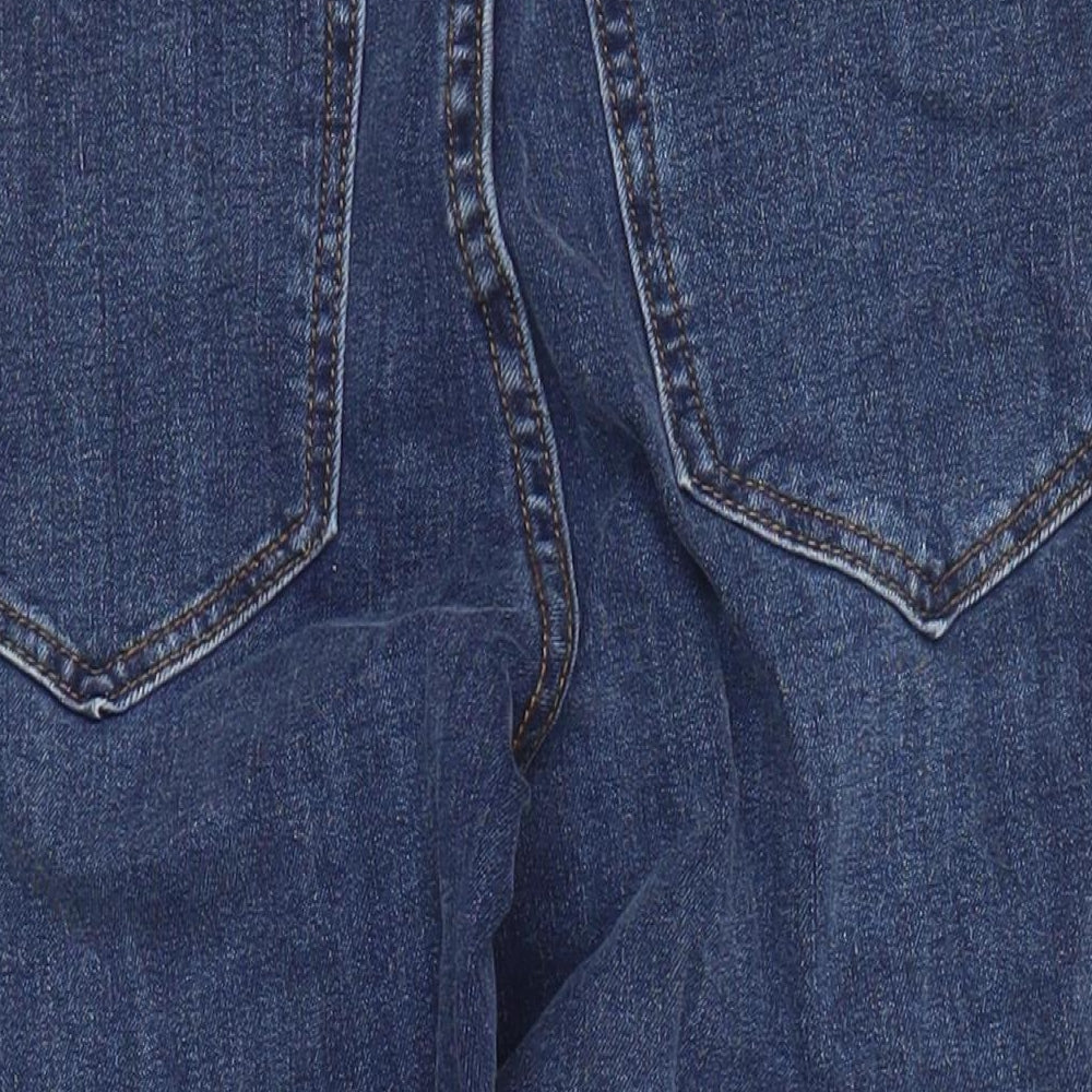 M&S Womens Blue Cotton Tapered Jeans Size 8 L25 in Regular