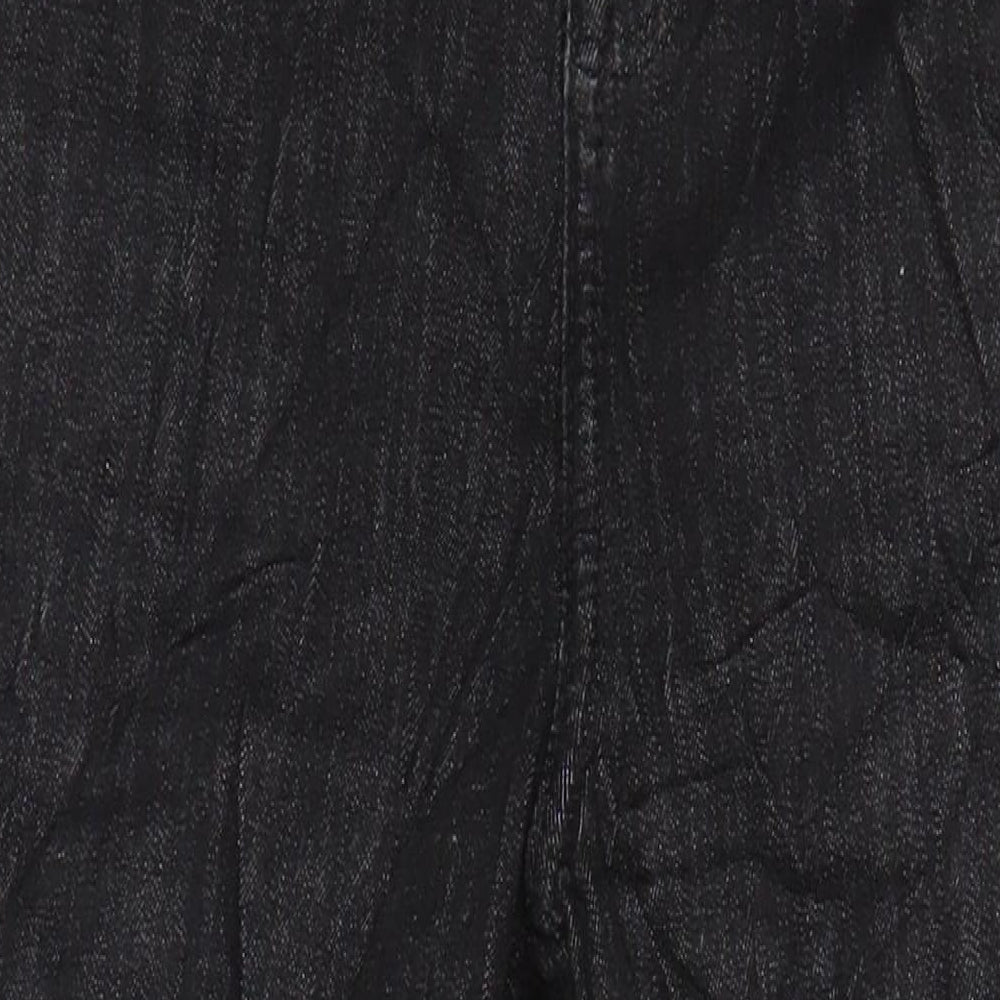 M&S Womens Black Cotton Skinny Jeans Size 14 L27 in Regular - Distressed Hems