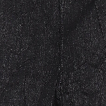 M&S Womens Black Cotton Skinny Jeans Size 14 L27 in Regular - Distressed Hems