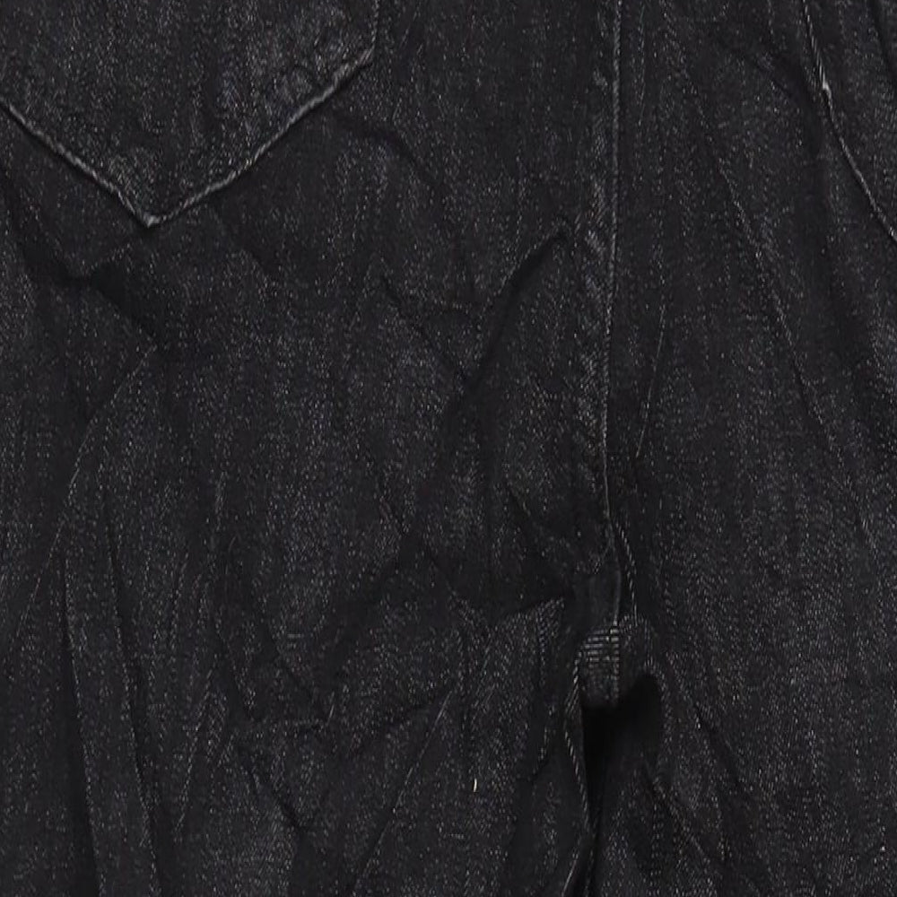 M&S Womens Black Cotton Skinny Jeans Size 14 L27 in Regular - Distressed Hems