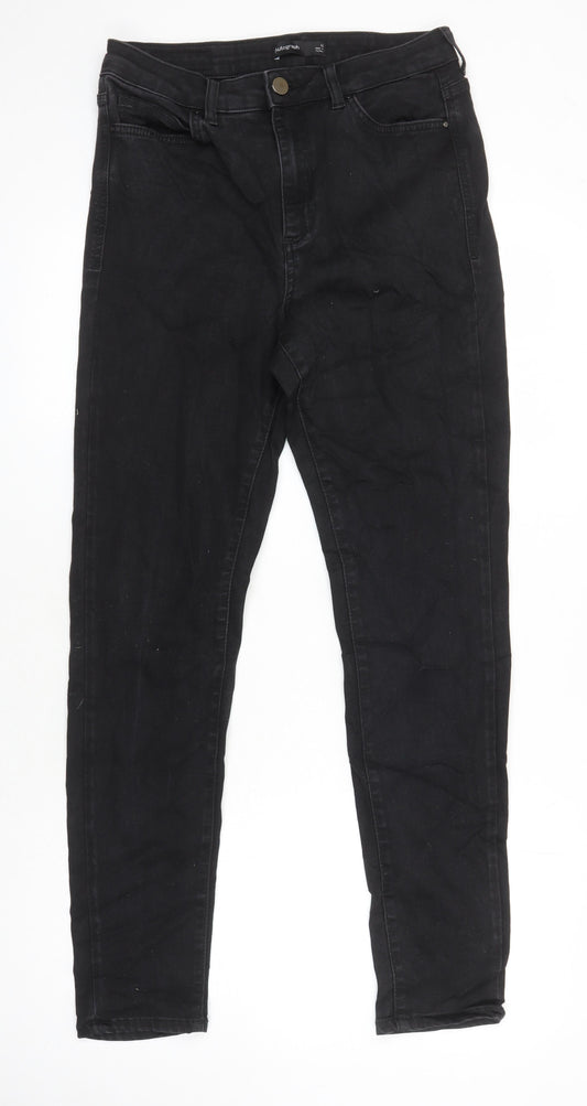 M&S Womens Black Cotton Skinny Jeans Size 12 L29 in Regular