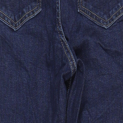 M&S Womens Blue Cotton Straight Jeans Size 8 L22 in Regular