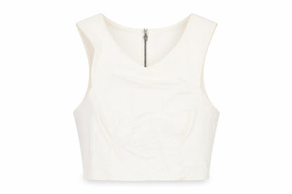 Womens UK Size 8 Topshop White Cropped T-Shirt