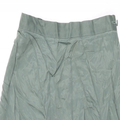 Country Casuals Womens Green Viscose Swing Skirt Size 10 Zip